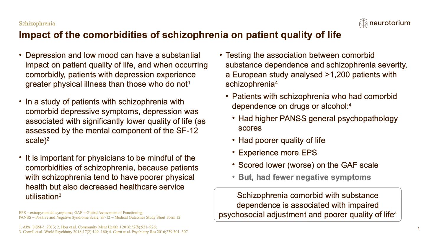 Schizophrenia – Comorbidity – slide 26